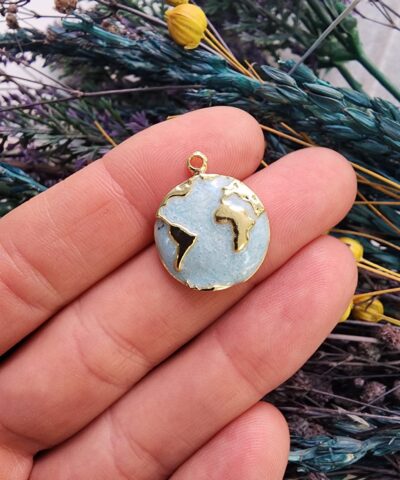 Kabartma Dünya Kolye Ucu - 503