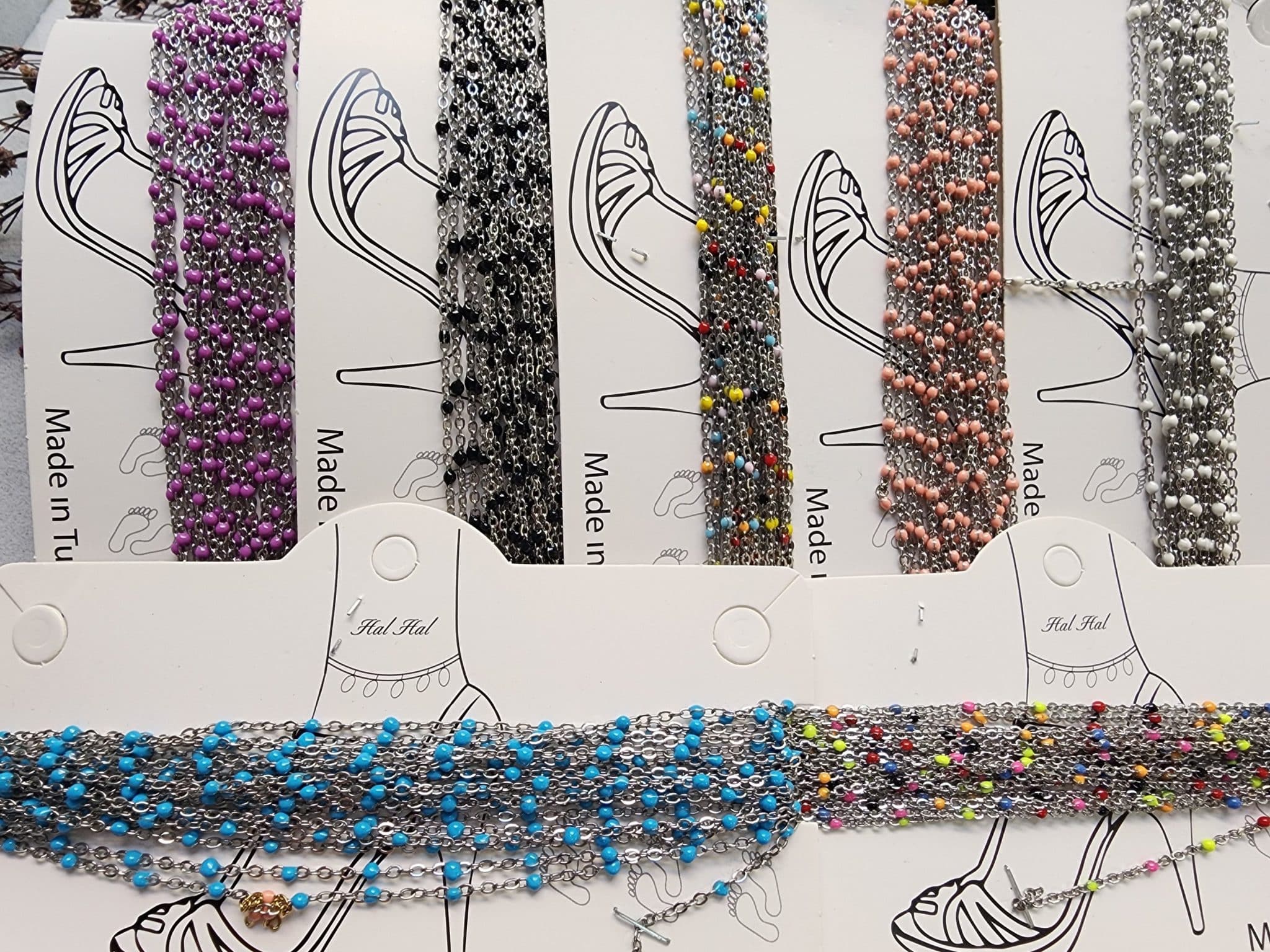 Klasik Mineli Gümüş Çelik Takı Zinciri