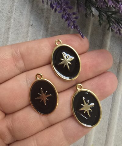 Kutup Yıldızı Mineli Oval Kolye Ucu - 501