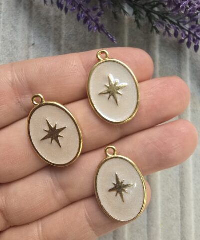 Kutup Yıldızı Mineli Oval Kolye Ucu - 502