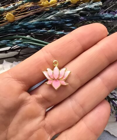 Mineli Lotus Çiçeği Kolye Ucu - 504