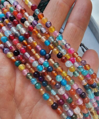 Renkli Çakra Akik Taşı Karışık - 4 MM