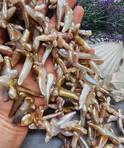Saten Hac Şekilli Barok Doğal İnci