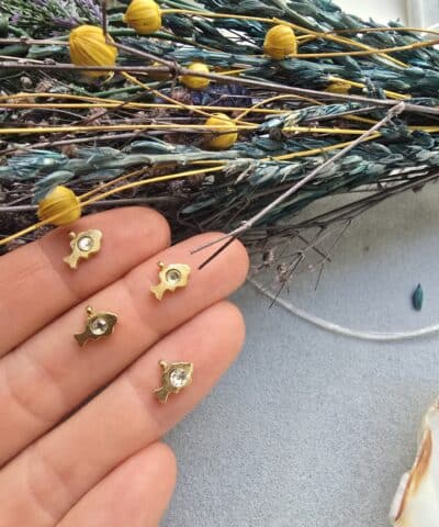 Taşlı Mini Balık Charm Takı Malzemesi