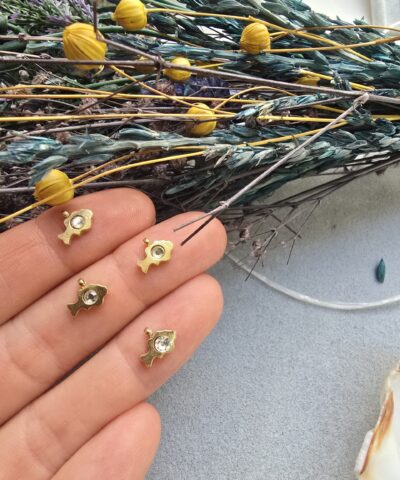 Taşlı Mini Balık Charm Takı Malzemesi