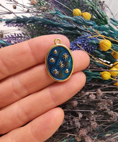 Yıldızlı Madalyon Kolye Ucu - 501