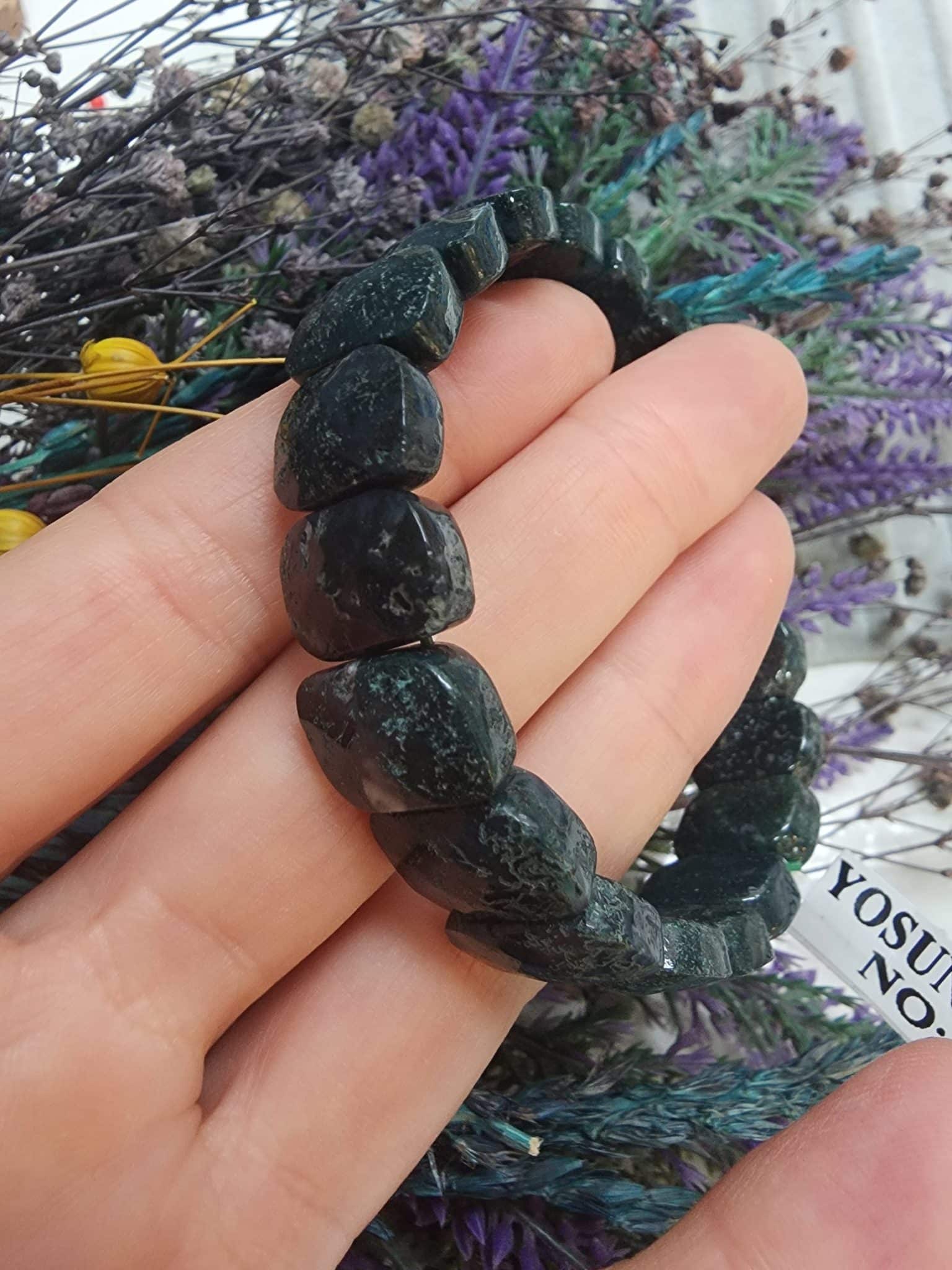 Yosun Akik Doğal Taş Bileklik