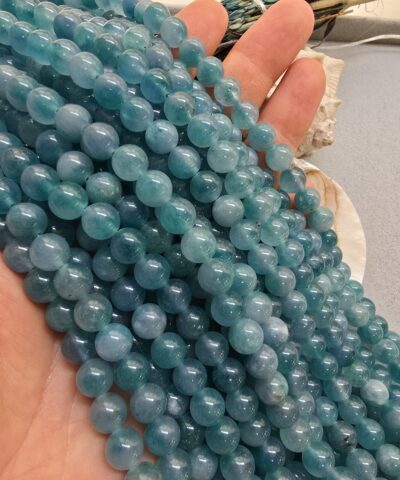 8 MM Küre Koyu Akua Ceyt Kuvars Taşı