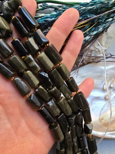 9x14 MM Silindir Obsidyen Taşı - Görsel 3