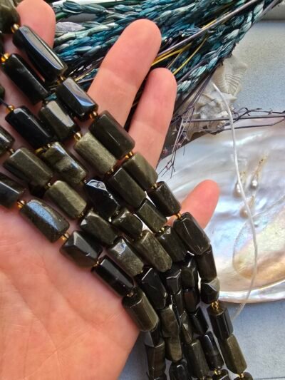 9x14 MM Silindir Obsidyen Taşı - Görsel 2