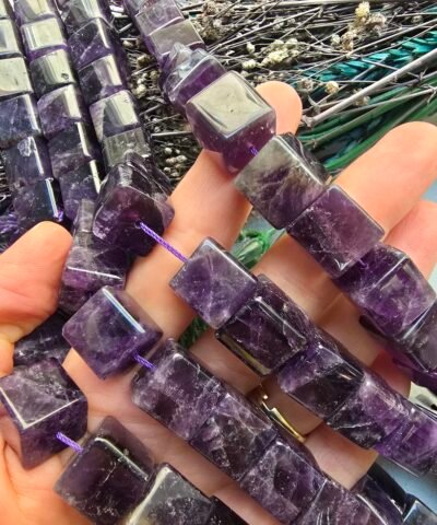 14x14 MM AAA Küp Ametist Doğal Taşı