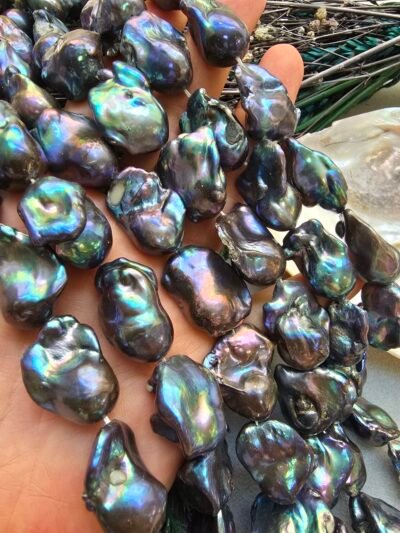 5A Kalite 14 MM Siyah Barok Doğal İnci - Görsel 2