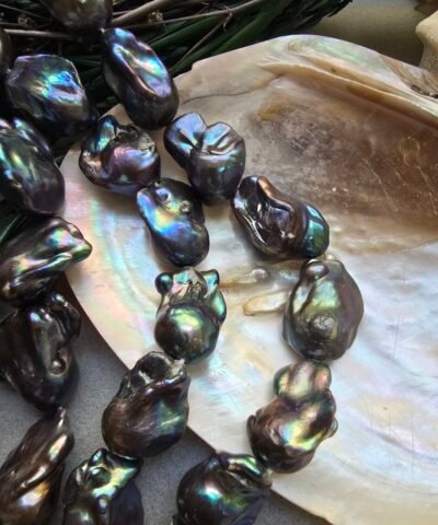 5A Kalite 14 MM Siyah Barok Doğal İnci