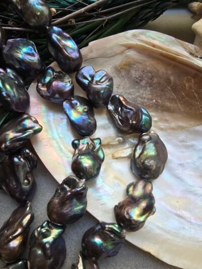 5A Kalite 14 MM Siyah Barok Doğal İnci