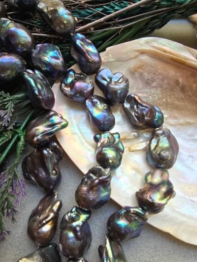 5A Kalite 14 MM Siyah Barok Doğal İnci - Görsel 4