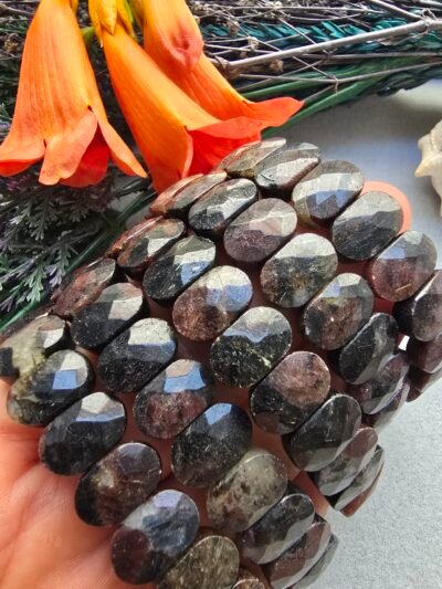 14 MM Fasetli Granat Taşı Bileklik