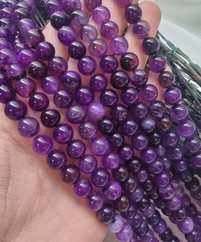8 MM Küre Mor Akik Taşı