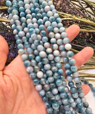 8 MM Küre Koyu Akua Ceyt Kuvars Taşı
