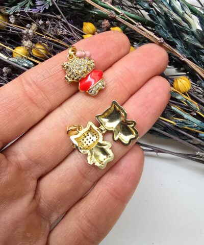 Sevimli Kedi Zirkon Taşlı Açılır Kapanır Çarm