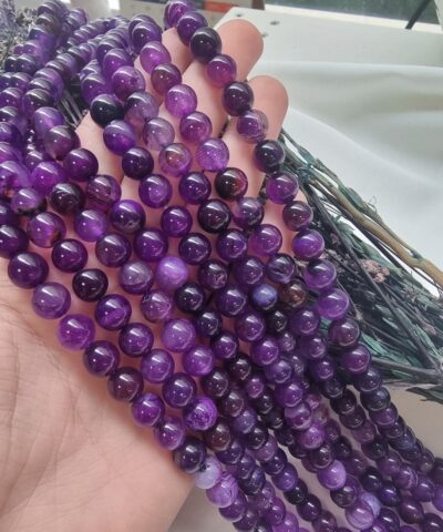 8 MM Küre Mor Akik Taşı