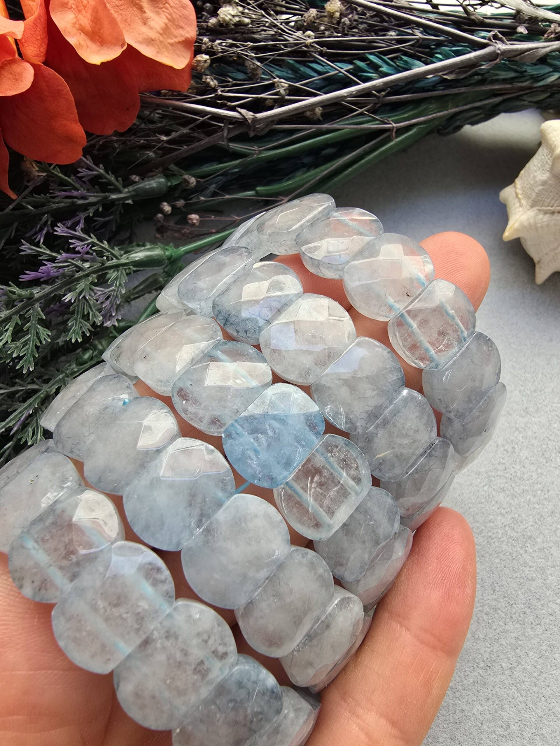 14 Mm Fasetli Akuamarin Tasi Bileklik 4