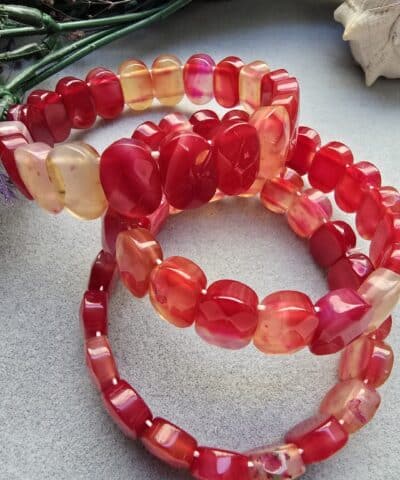 14 Mm Fasetli Ates Madagaskar Akik Tasi Bileklik 2