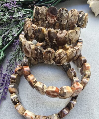 14 Mm Fasetli Desenli Jasper Tasi Bileklik 4