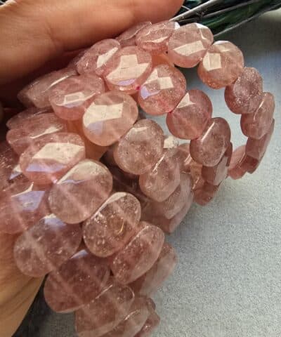 14 Mm Fasetli Gul Kuvars Tasi Bileklik 2