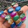 14 Mm Fasetli Karisik Madagaskar Akik Tasi Bileklik 3