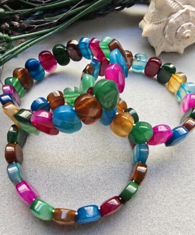 14 Mm Fasetli Karisik Madagaskar Akik Tasi Bileklik