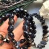 14 Mm Fasetli Siyah Madagaskar Akik Tasi Bileklik
