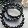 14 Mm Fasetli Siyah Madagaskar Akik Tasi Bileklik 3