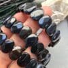 14 Mm Fasetli Siyah Madagaskar Akik Tasi Bileklik 4