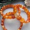 14 Mm Fasetli Turuncu Madagaskar Akik Tasi Bileklik 3