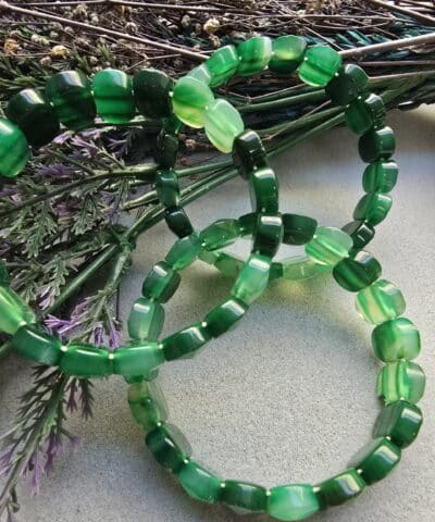 14 Mm Fasetli Yesil Madagaskar Akik Tasi Bileklik 2