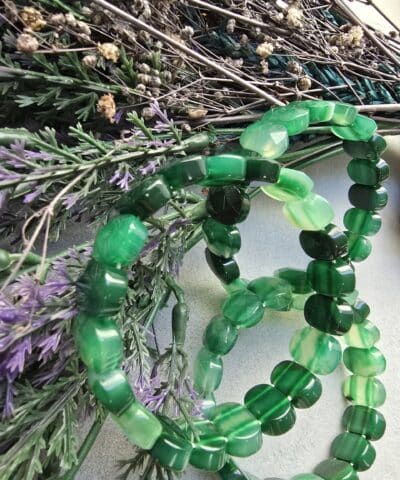 14 Mm Fasetli Yesil Madagaskar Akik Tasi Bileklik 3