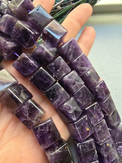 14x14 MM AAA Küp Ametist Doğal Taşı