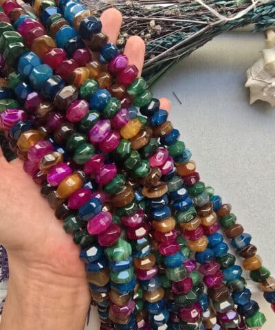 16x9 MM Çakra Mix Petek Rondela Akik Taşı