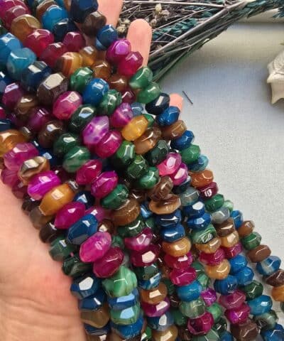 16x9 MM Çakra Mix Petek Rondela Akik Taşı