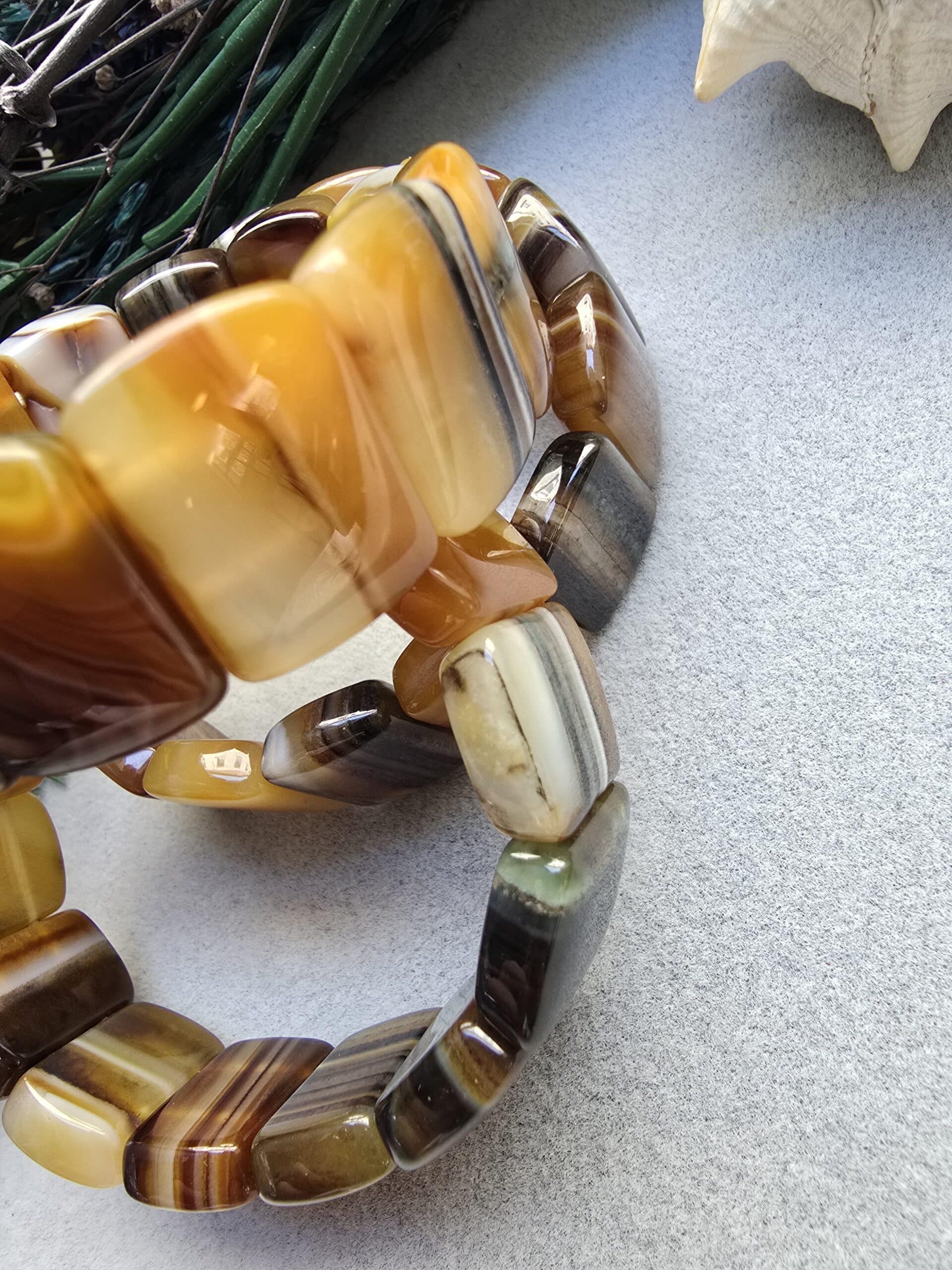 20 Mm Kahve Madagaskar Akik Tasi Bileklik 2