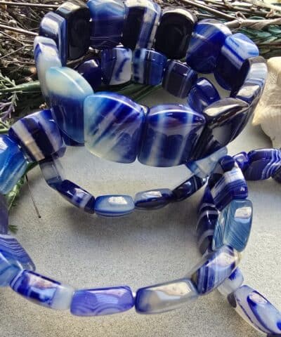 20 Mm Lacivert Madagaskar Akik Tasi Bileklik 2