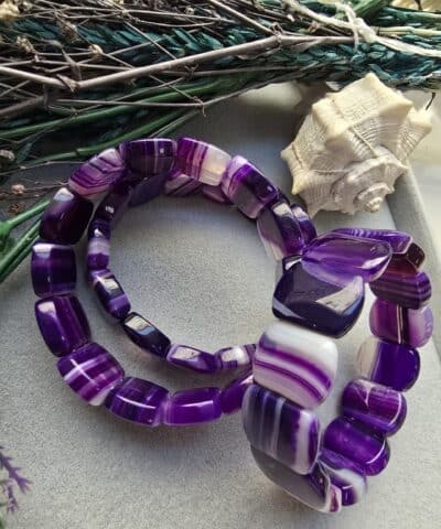 20 Mm Mor Madagaskar Akik Tasi Bileklik 2