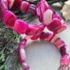 20 Mm Pembe Madagaskar Akik Tasi Bileklik 3