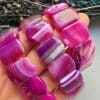 20 Mm Pembe Madagaskar Akik Tasi Bileklik 4