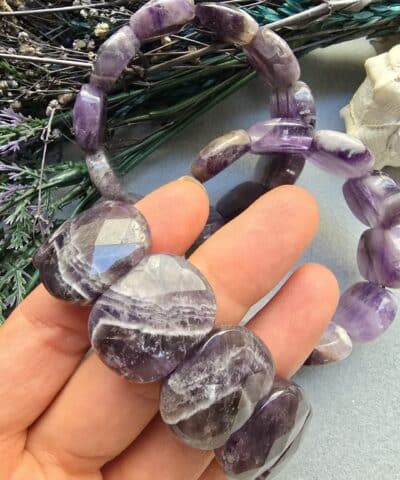 25 MM Ametist Doğal Taş Bileklik