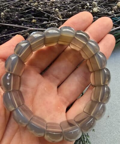 25 MM Dumanlı Kuvars Doğal Taş Bileklik