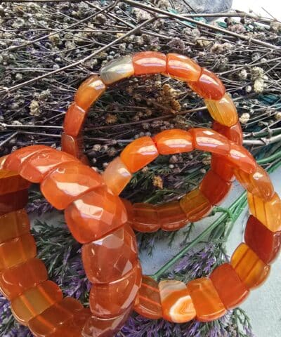 25 MM Karnelyan Akik Doğal Taş Bileklik