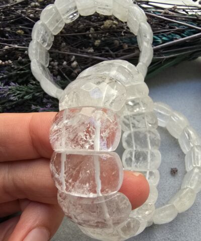 25 MM Kristal Kuvars Doğal Taş Bileklik