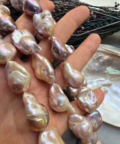 5A Kalite 14 MM Pembe Barok Doğal İnci