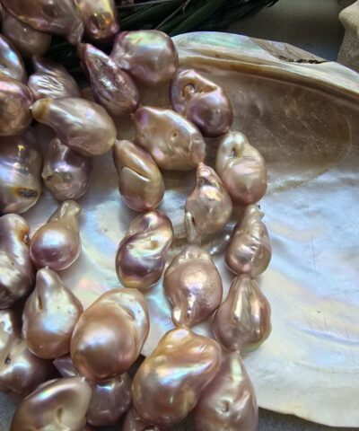 5A Kalite 14 MM Pembe Barok Doğal İnci